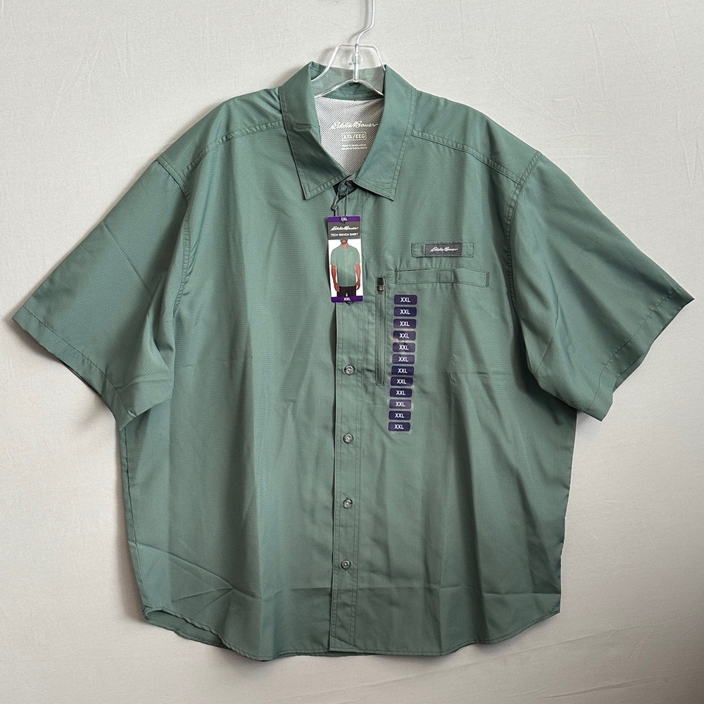Eddie Bauer Men's Casual Green Button Down Shirt